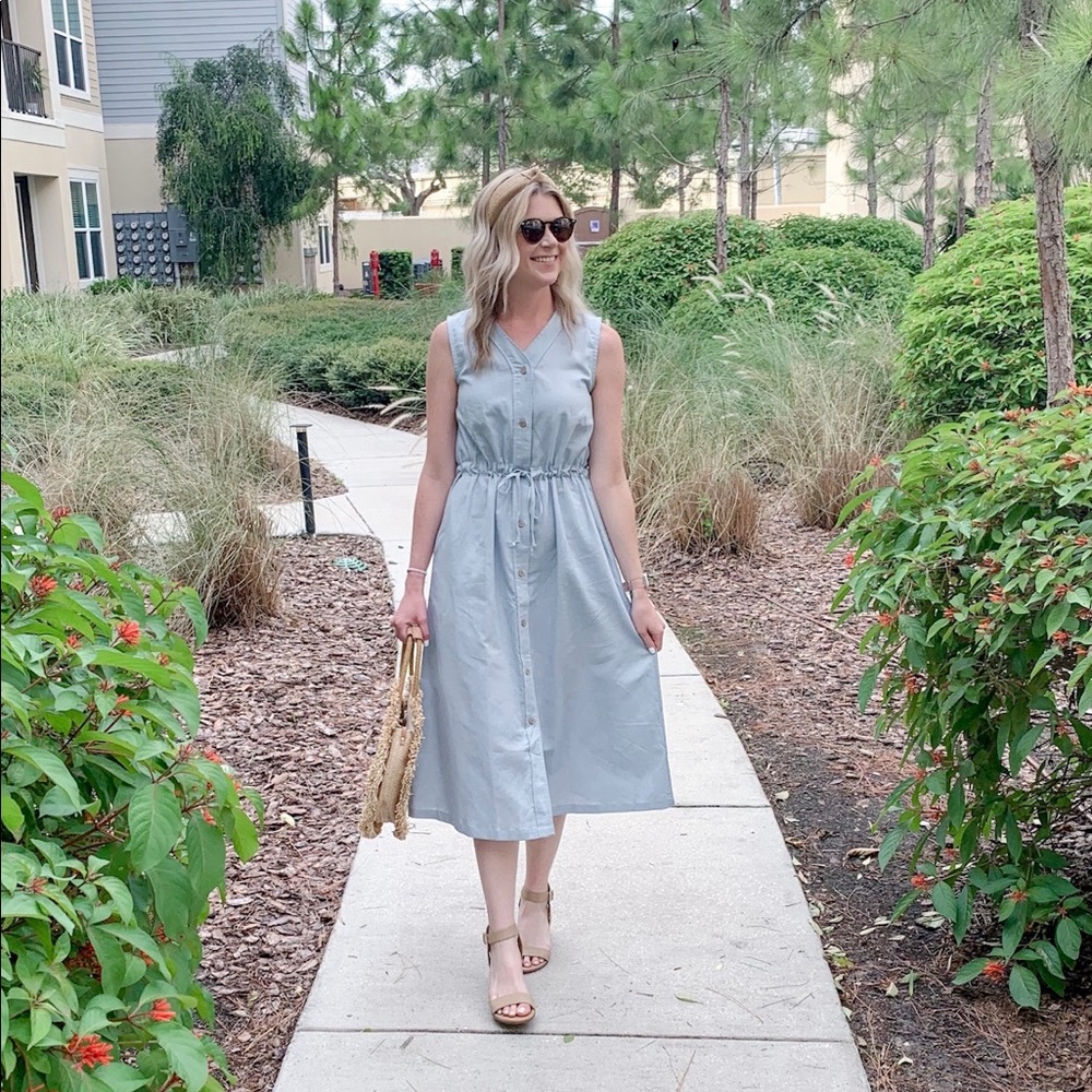 Chambray linen dress